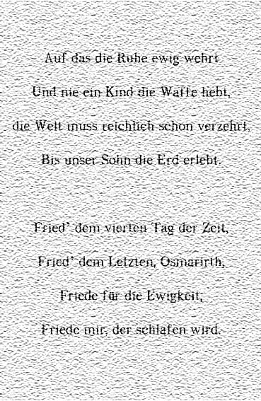 Verse auf einem Marmortisch